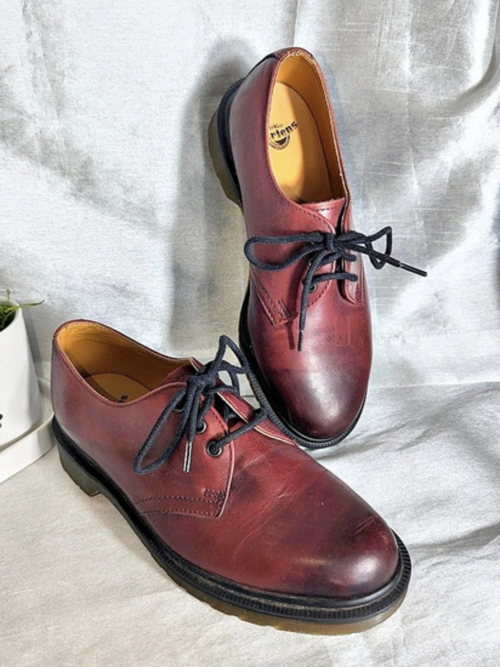 Dr. Martens 1461 Cherry Red Leather Oxfords 3-Eye Shoes Sz W6 / M5